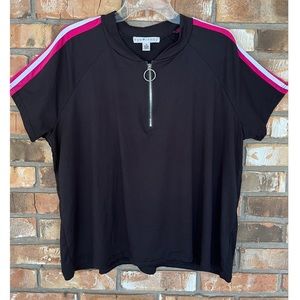 Eye Candy Women’s Plus Size Black Half Zip Front Top Size 3X